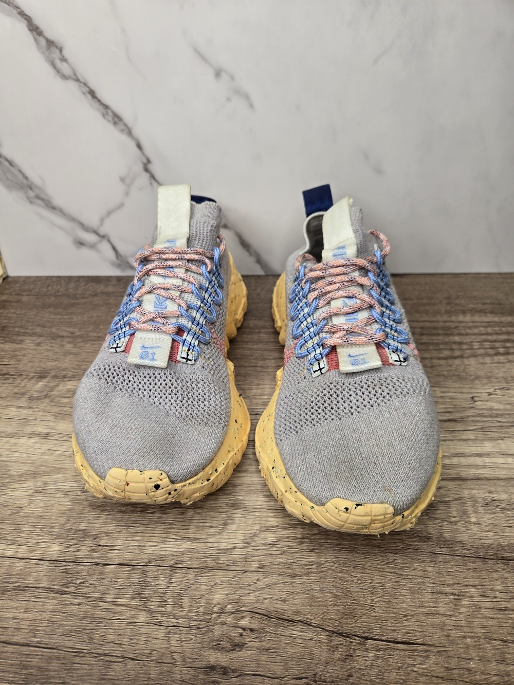 Nike React-type Grey Knit Sneakers with Yellow Speckled Sole Mens Size 6